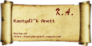 Kastyák Anett névjegykártya